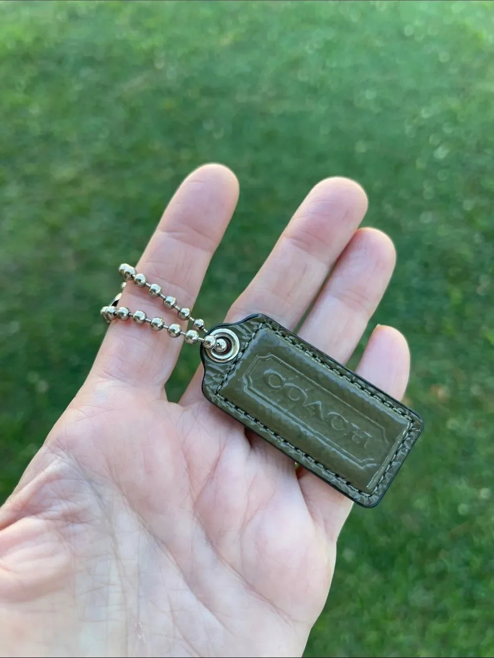 Coach Army Green - Olive ? Patent Leather Hangtag - Replacement Part